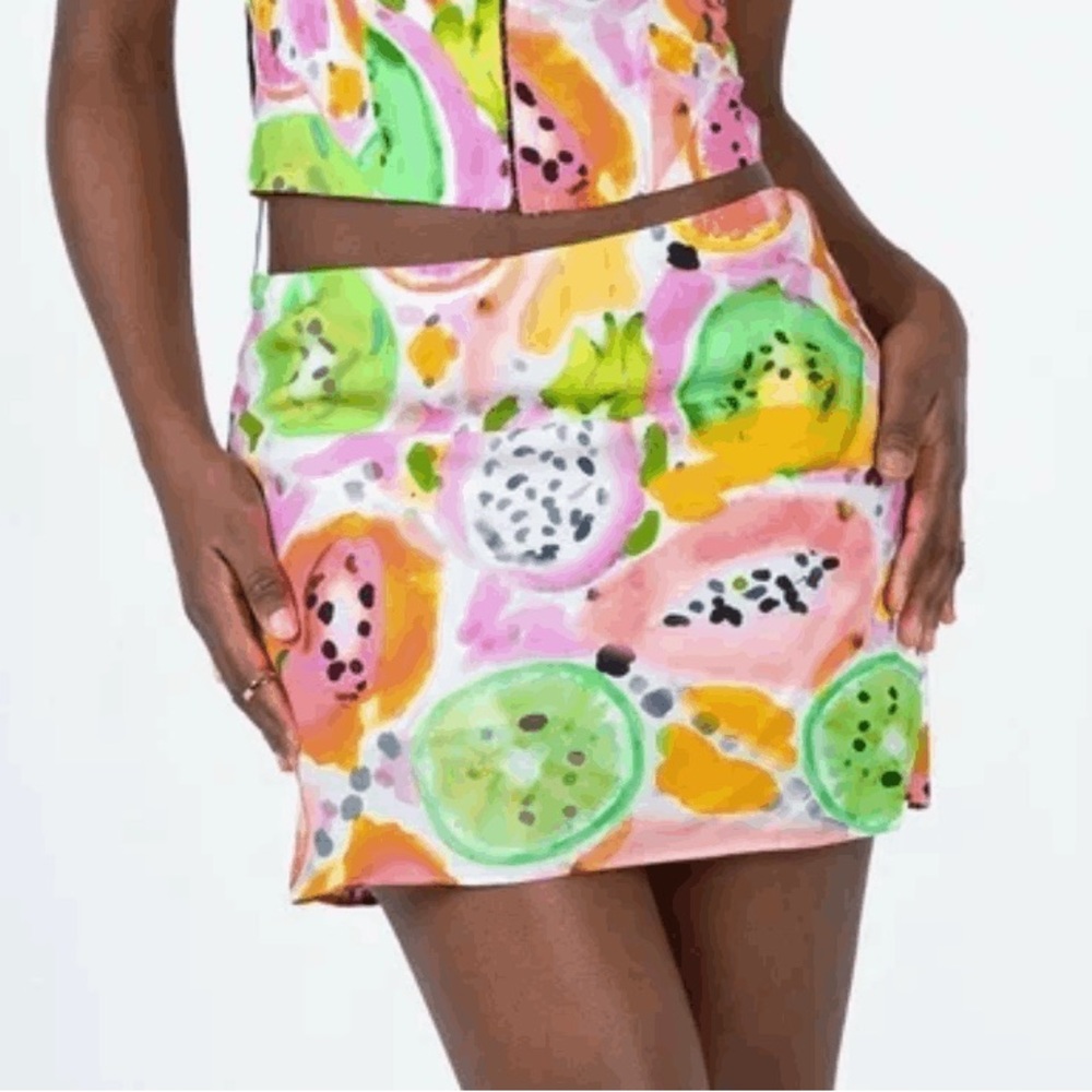 PRINCESS POLLY PINACOLADA MINI SKIRT - NWT- women’s size 12 colorful preppy